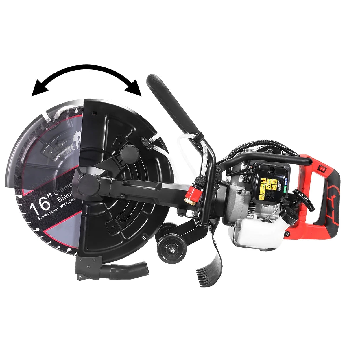 XtremepowerUS 14" Electric Concrete Saw, 2600W/15A Motor, Circular Saw Cutter With 5" Cutting Depth, Wet/Dry Disk Saw Cutter Includes Water Line, Pump For Stone, Brick, Porcelain, Concrete