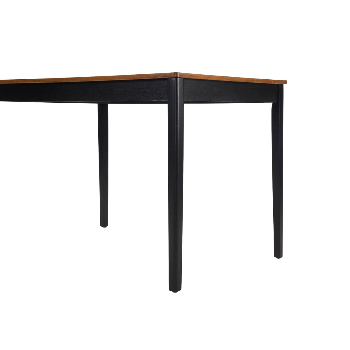 MAYEERTY Eco-Friendly Solid Wood Dining Set �?Sustainable Dining Table with Black Metal Accents for Home & Restaurant,Light Brown