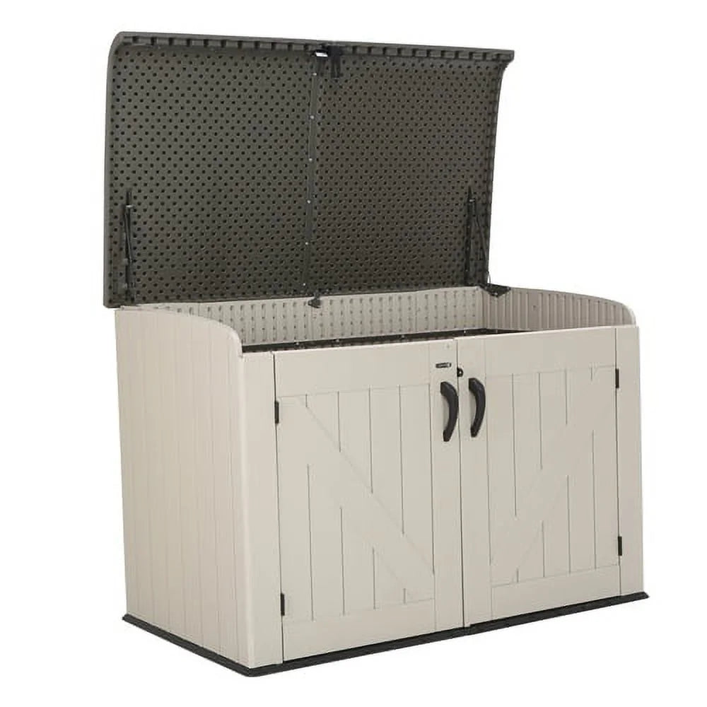 Lifetime Lockable DIY Polyethylene Storage Shed 6.25' x 3.5', 19.17 Sq. Ft., Tan & Brown (60170)