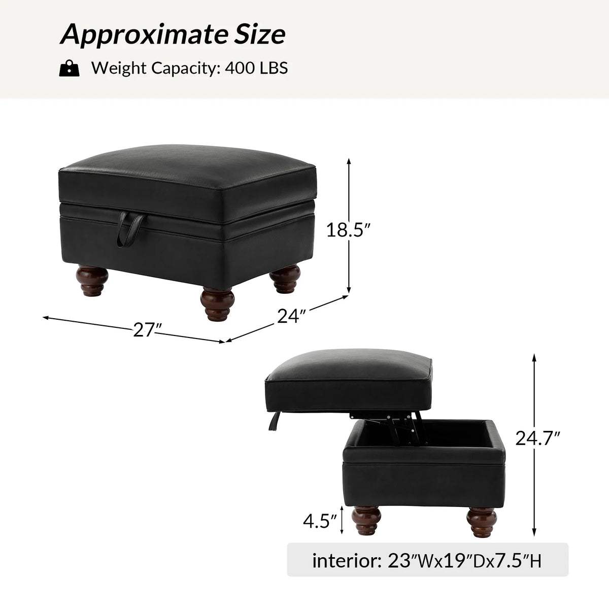 36'' Wide Blue Round Large Ottoman Tufted Coffee Table with Storage Wood Legs Home Living Room