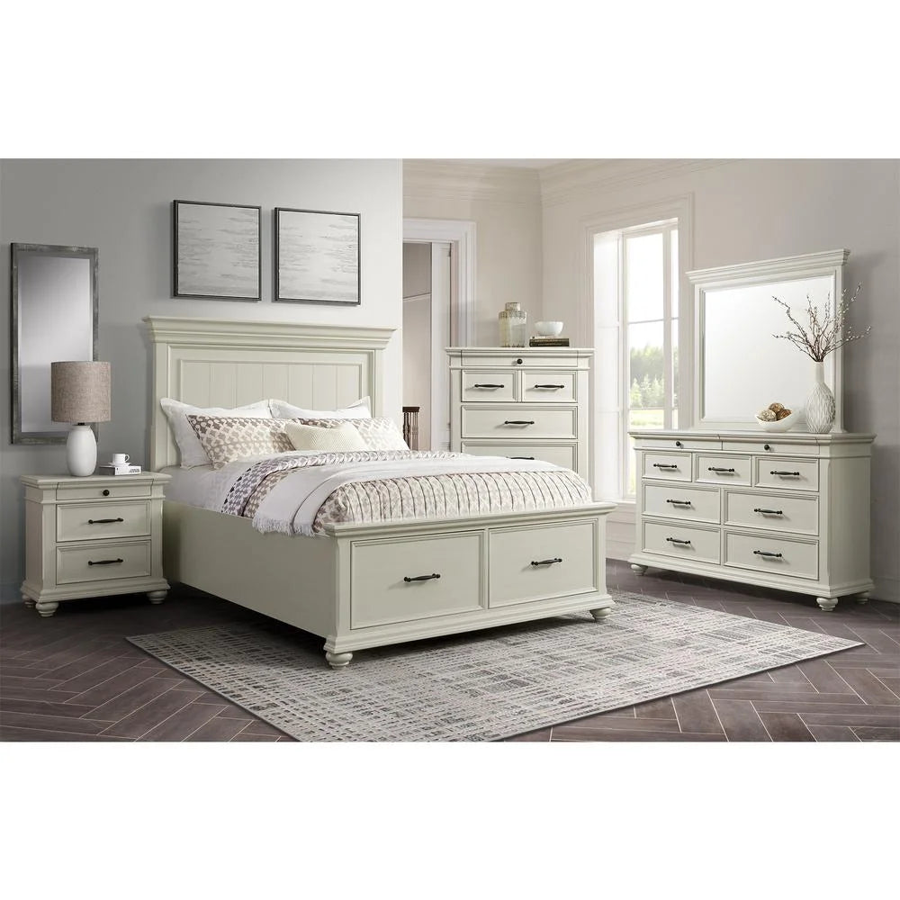 Picket House Furnishings Brooks Queen Platform Storage 6PC Bedroom Set in Grey