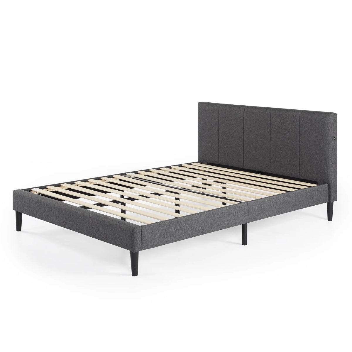 Zinus Maddon 35" Upholstered Platform Bed Frame, Beige, Adult, Queen