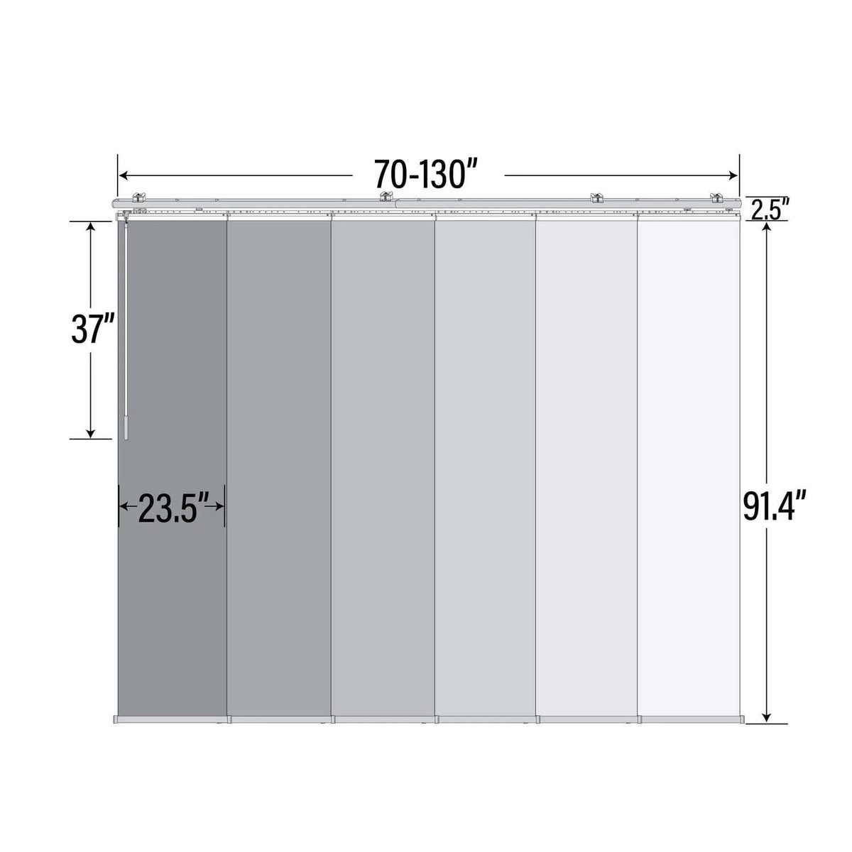 Panel Track SystemAdjustable Room DividerMetal Wall DecorHome Office PartitionSliding Door Cover 70-130"