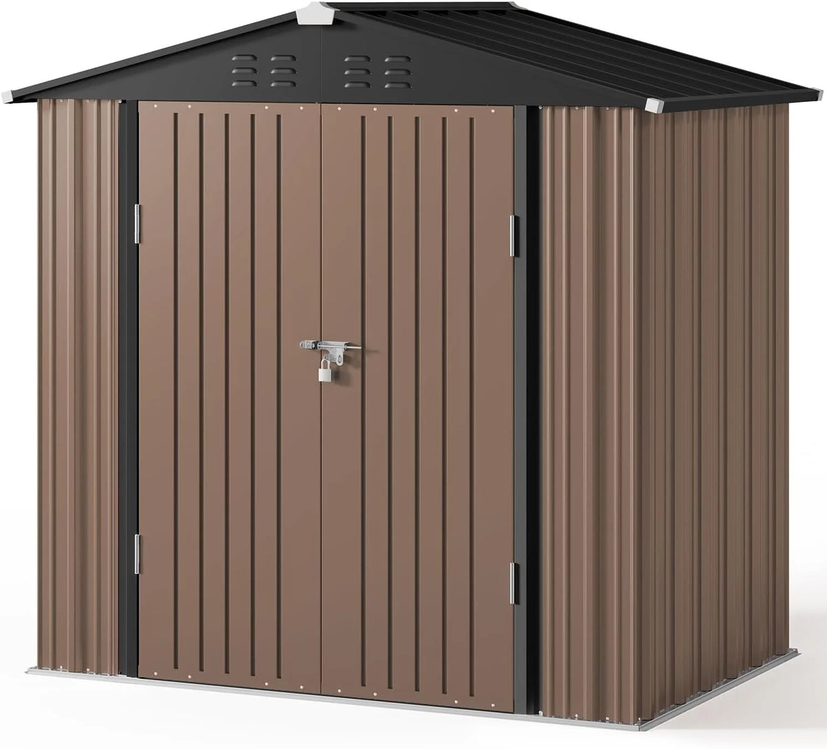 Lofka 6 x 4ft Shed and Outdoor Storage , Durable Metal Garden Shed with Lockable Door, Weather-Resistant Steel Tool Shed for Backyard, Patio, Grey