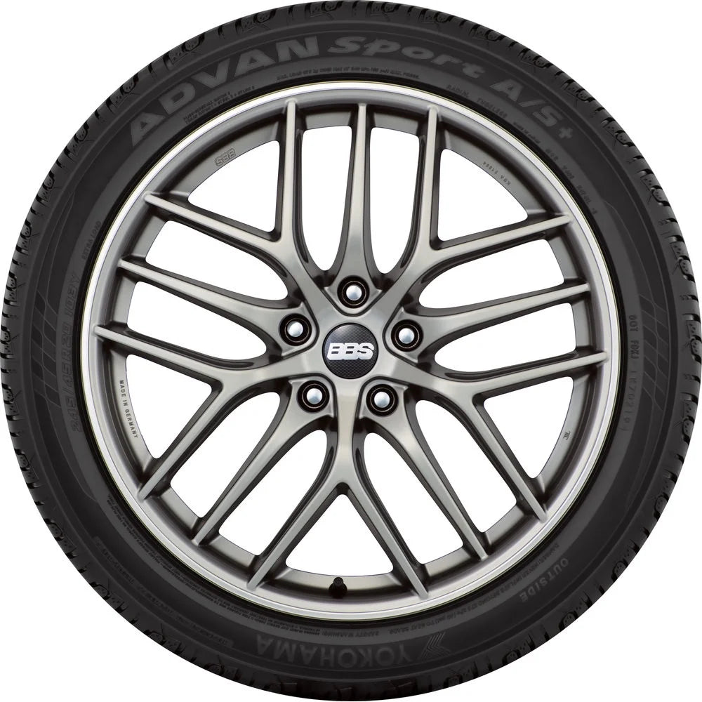 Set of 4 Yokohama Advan Sport A/S+ 235/45R18 98 W Tires 2354518 235 45 18