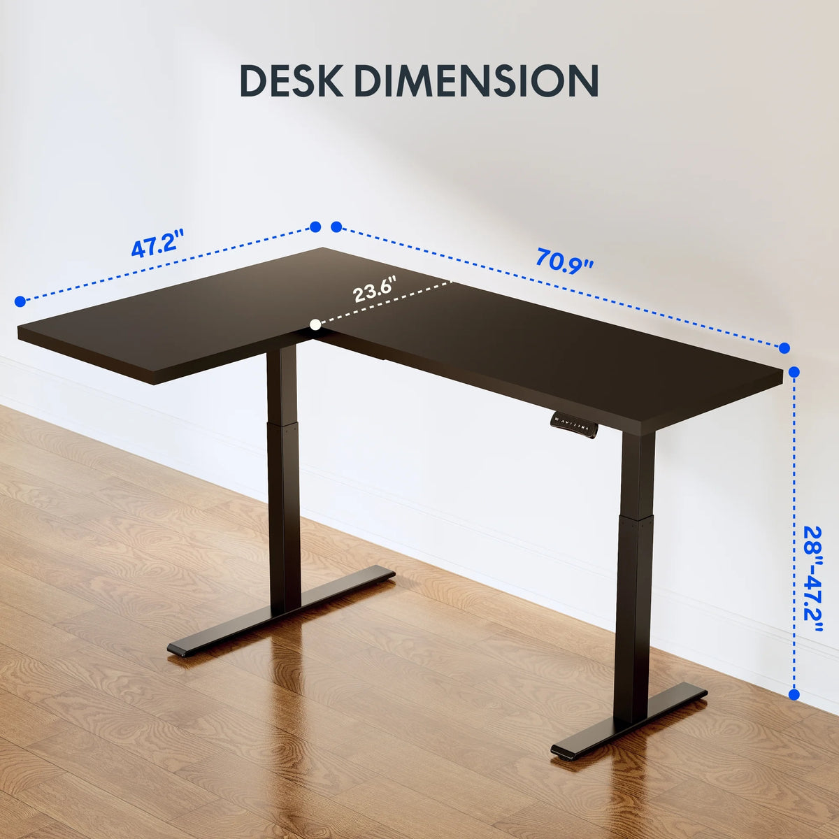 FLEXISPOT 71"x48" L Shaped Height Adjustable Standing Desk Dual Motor Corner Desk White Computer Desk with Splice Board