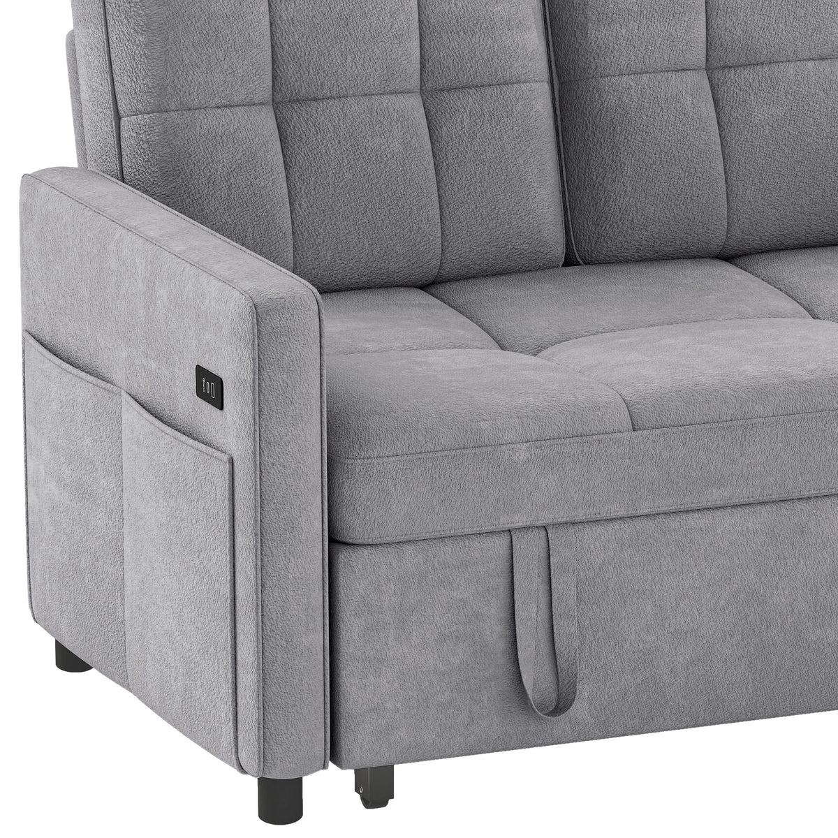 Dextrus 3-in-1 Convertible Futon Sofa Bed, Modern Sleeper Sofa with Pull-Out Bed for Small Place, Beige