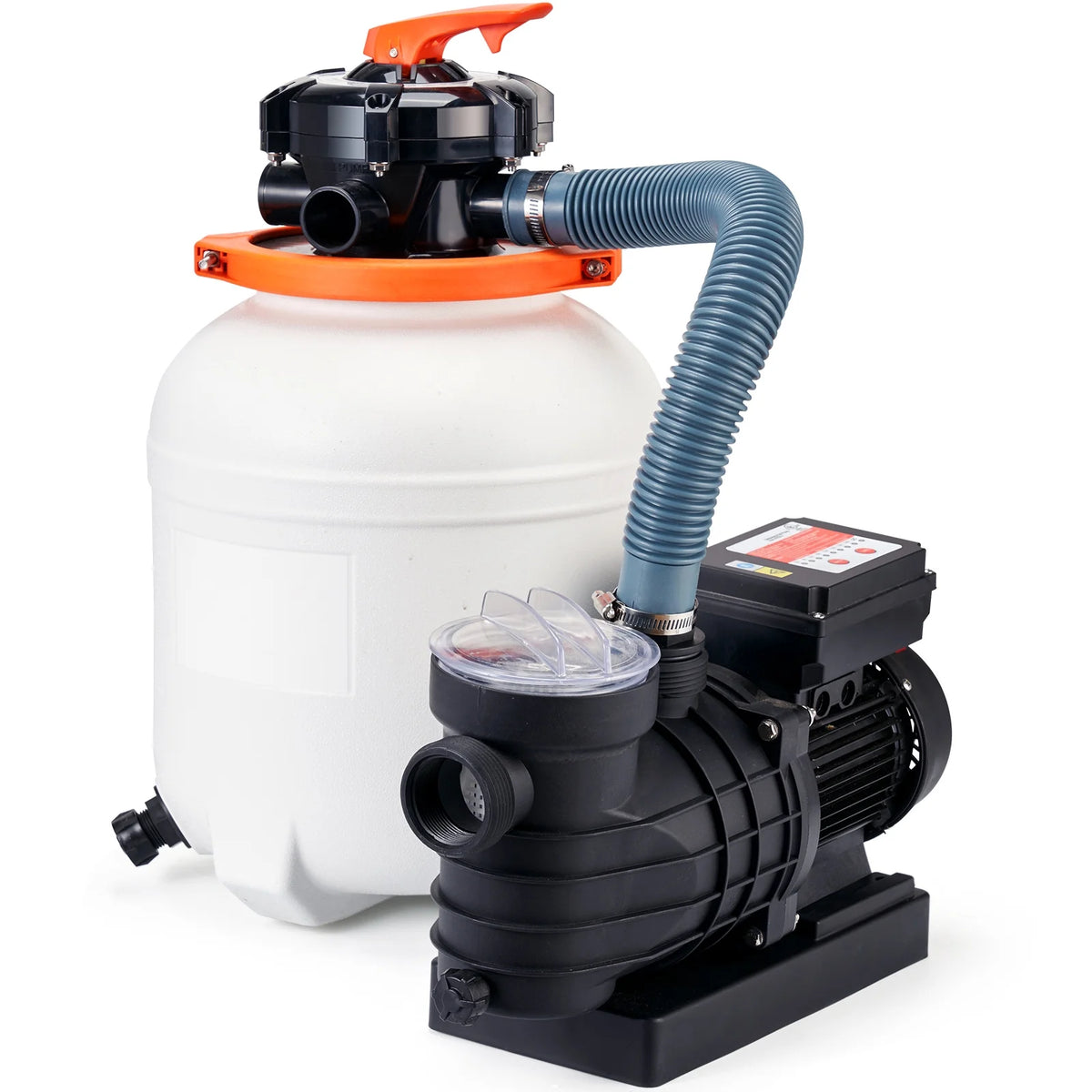 KFFKFF 12" Sand Filter Pump, 3000 GPH with 1/2 HP Pool Pump for Above Ground Pools & SPA System, 110V Swimming Pool Pump with Filter Basket, 6-Way Multi-Port Valve & Timing function