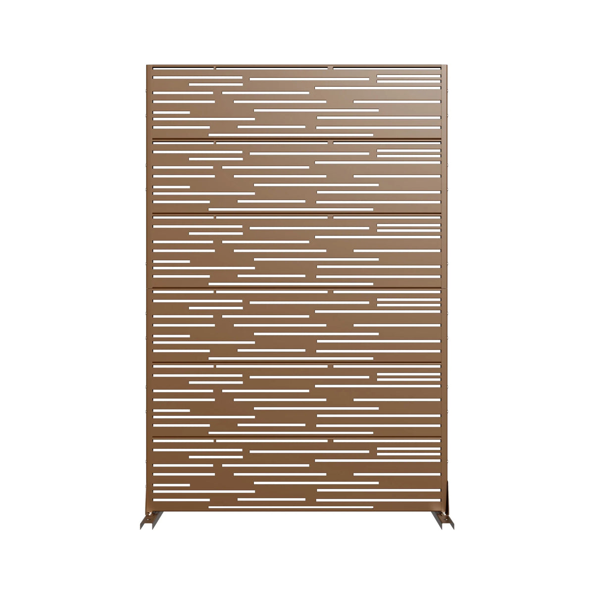 MAYEERTY 72 �� 47in Outdoor Privacy Screen with Stand Metal Balcony Decorative Screen, Black