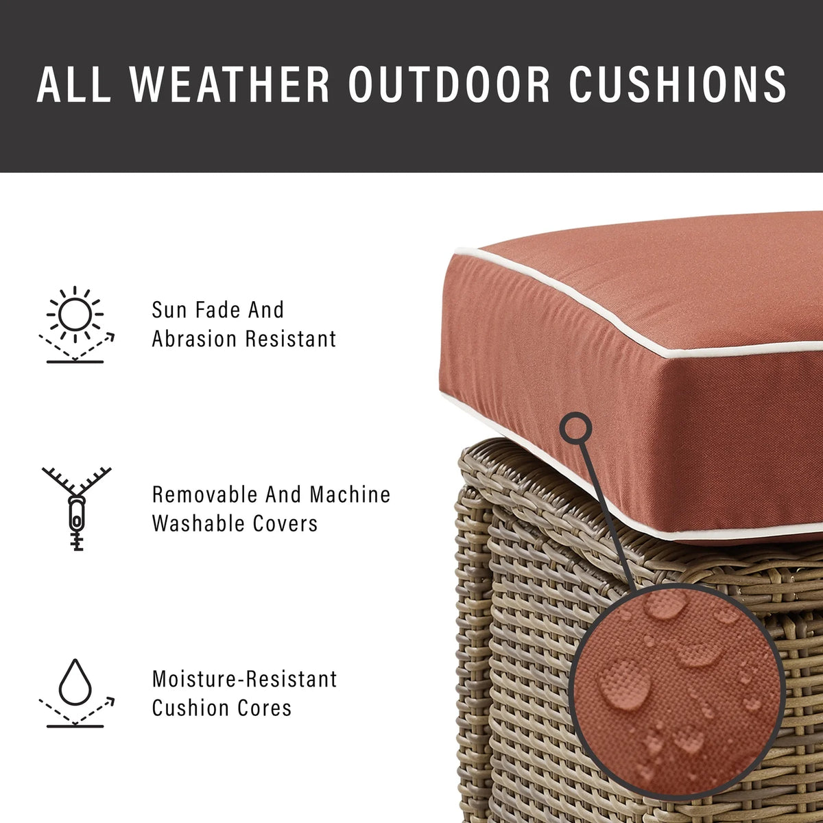 Crosley Brands Bradenton 2Pc Outdoor Wicker Chair Set Sand/Weathered Brown - 2 Arm Chairs