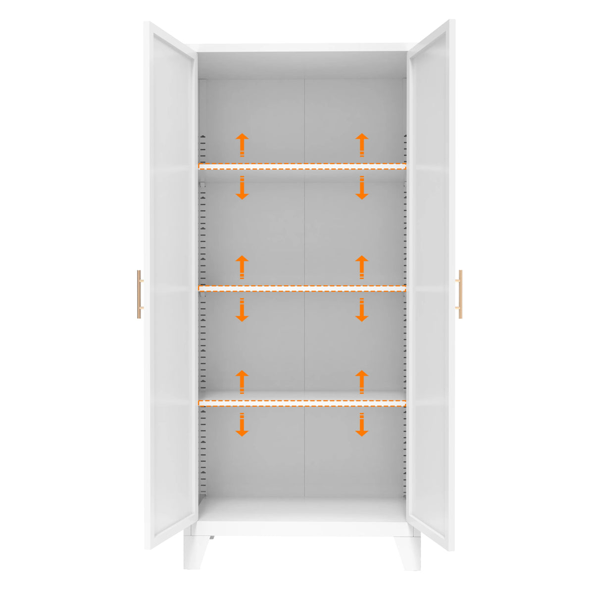 Homy Casa 70.8" White Tall Storage Cabinet with 4 Adjustable Shelves for Kitchen, Pantry Cupboard