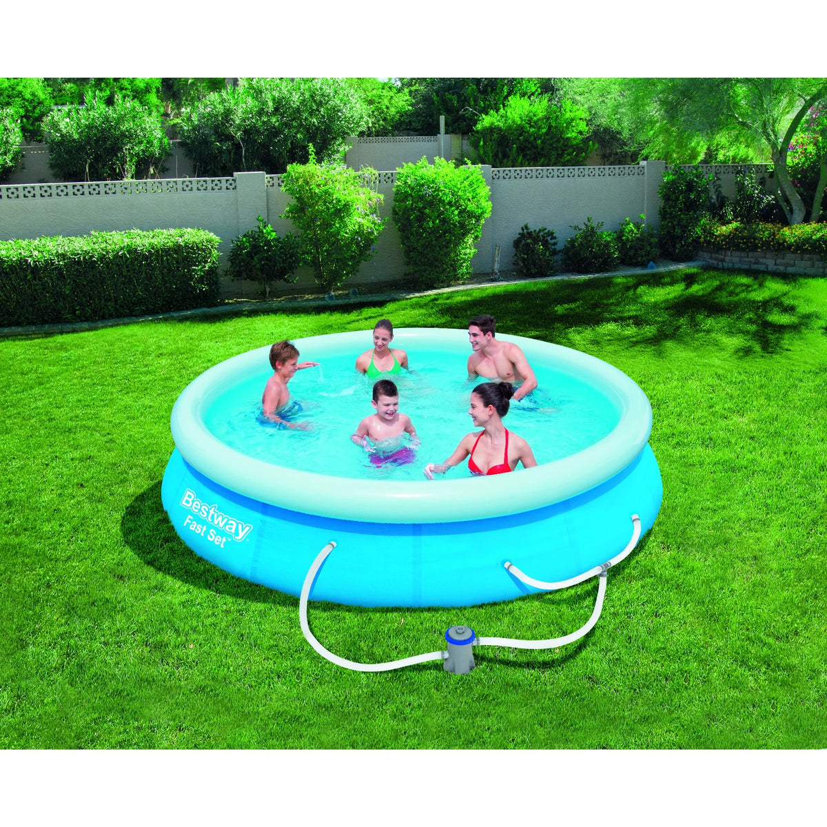 Bestway - Fast Set Outdoor Swimming Pool Set, 12 feet x 30 inches (Includes Pool & Filter Pump)
