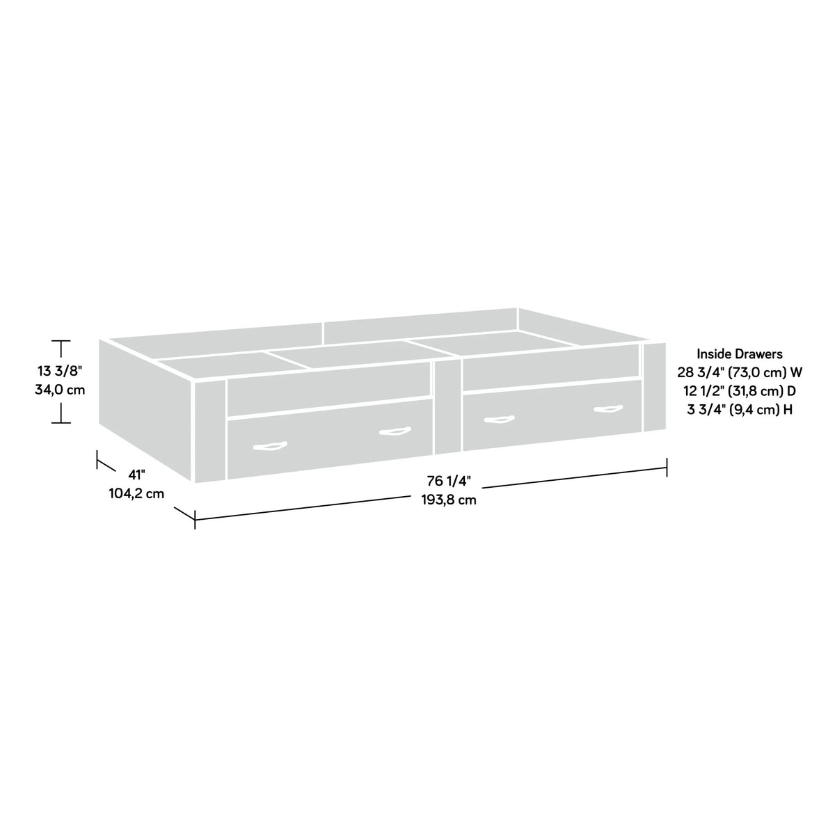 Sauder Beginnings Twin Platform Bed, Soft White Finish