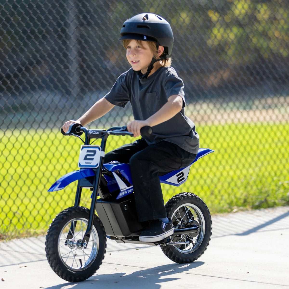 Razor Dirt Rocket MX125 Electric-Powered Dirt Bike - Black with Decal Included, for Child 5+