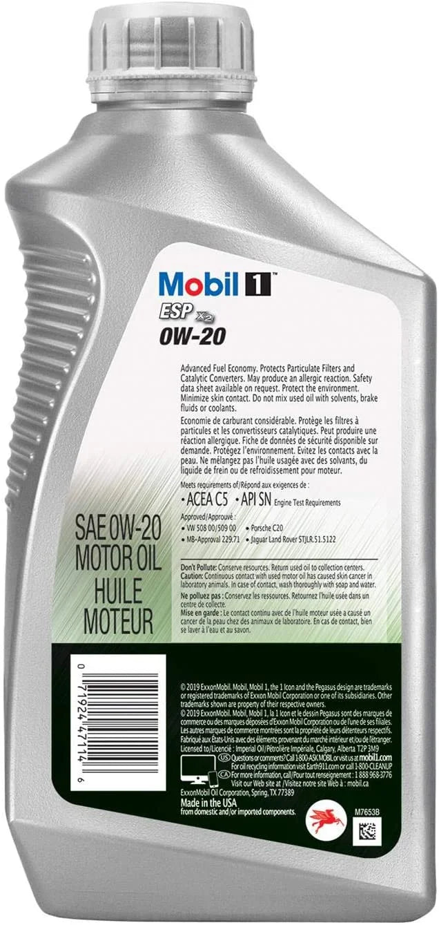 Mobil 1 ESP X2 Full Synthetic Motor Oil 0W-20 (12 Quarts)