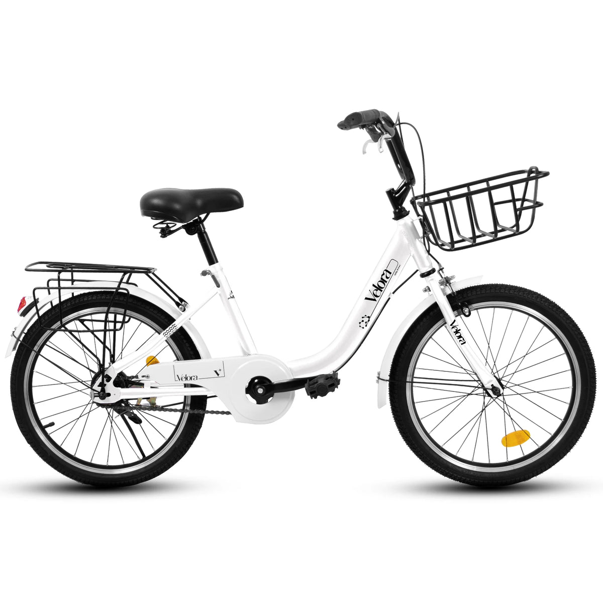 20 Inch Kids Bike for Boys Girls, 1 Speed Children Bicycle with Basket, Rear Seat, Chain Guard, Coaster Brake and V-Brake, Steel Frame Kids Bike for Ages 6-12 Years Old Birthday Gift, Purple