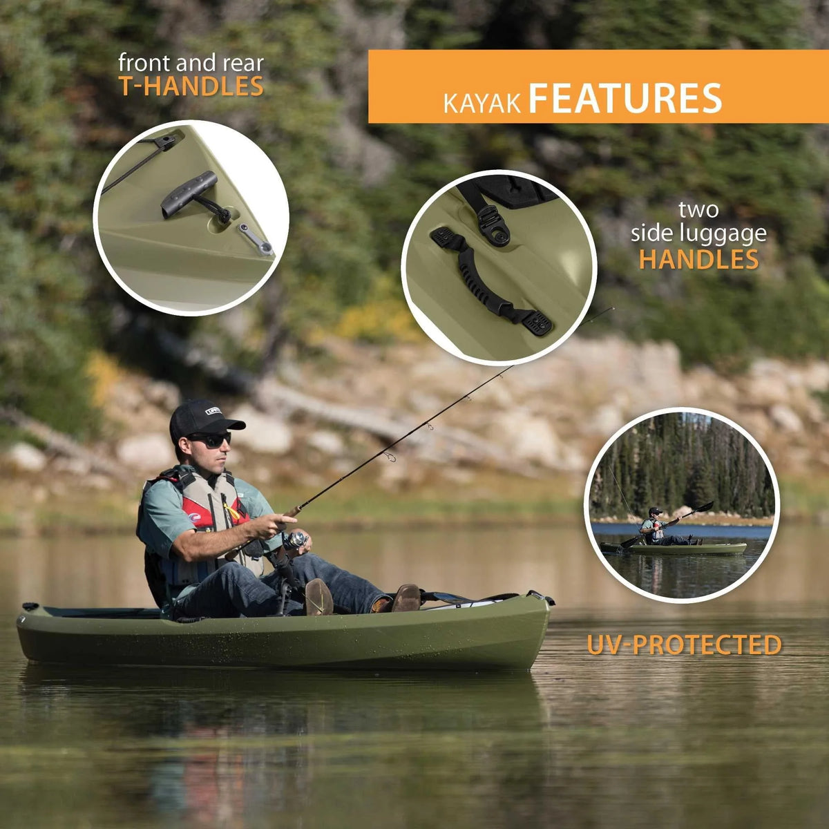 Lifetime Tamarack Angler 100 Fishing Kayak - Olive Green (90539)