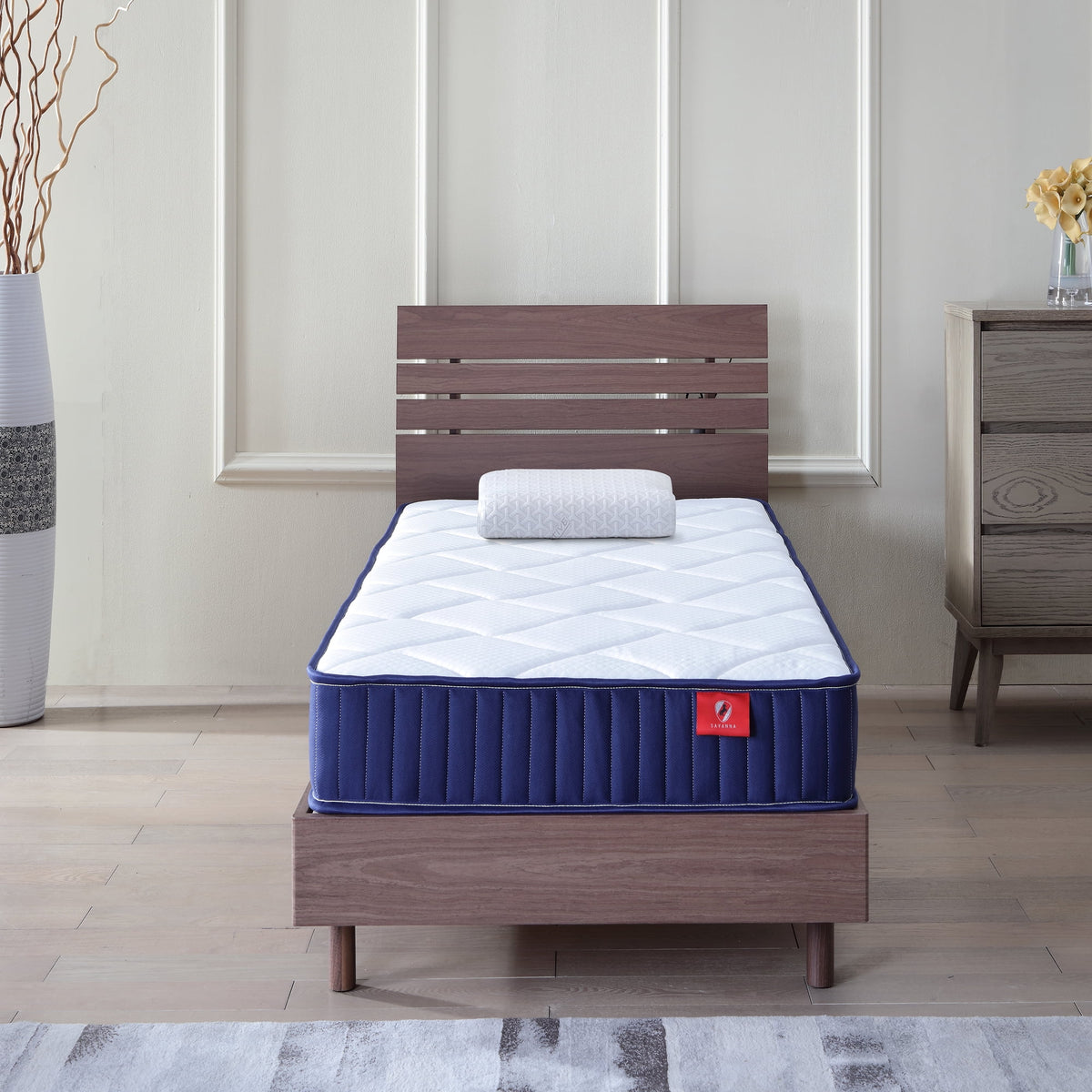 6 Inch Twin Mattress, Foam and Spring Hybrid Mattress in a Box, Medium Soft, Breathable Fabric & Adaptive Support, CertiPUR-US Certified, Twin Size Mattress in Guest and Kids Bedroom