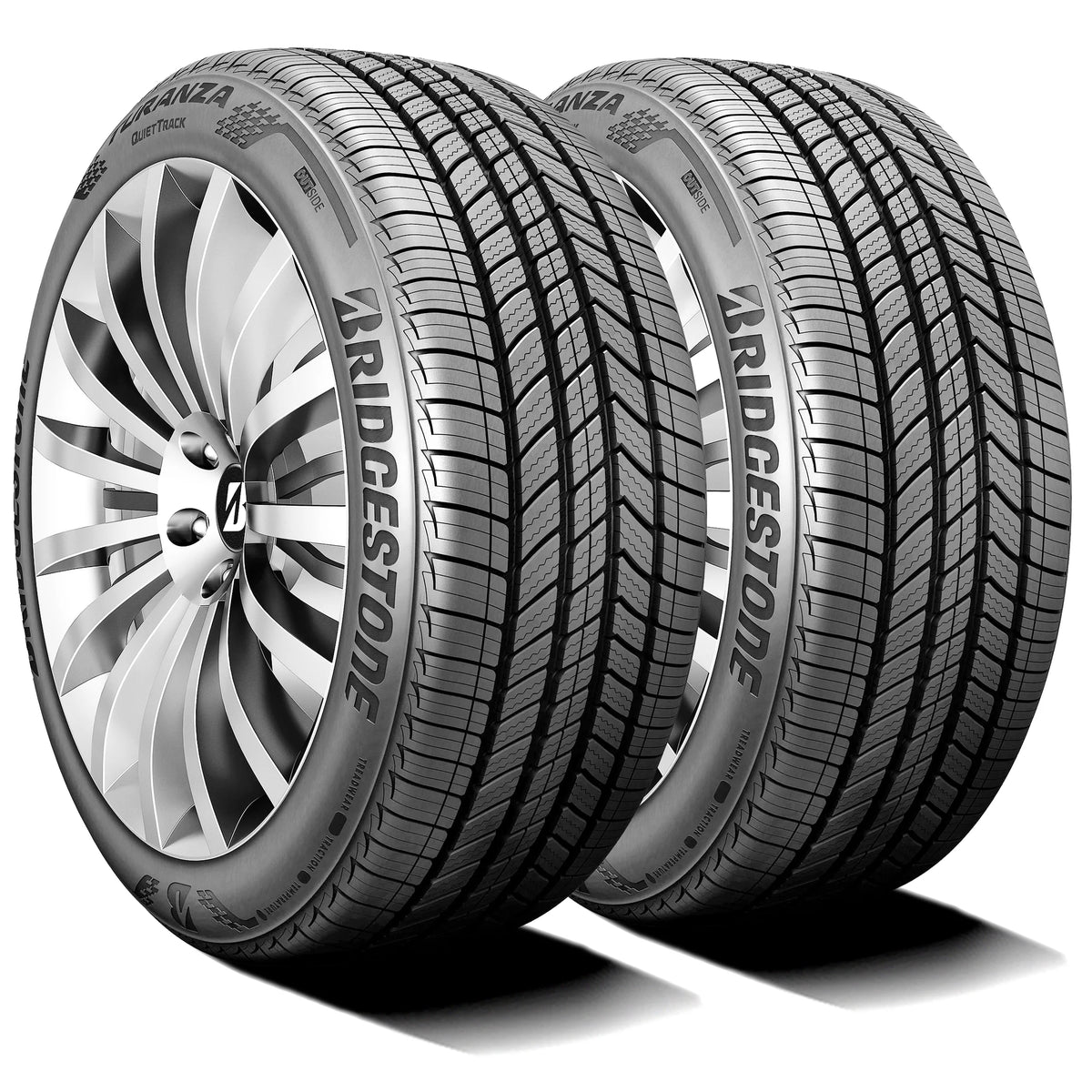 Set of 4 Bridgestone Turanza Quiettrack 215/55R17 94V a/s All Season Tires
