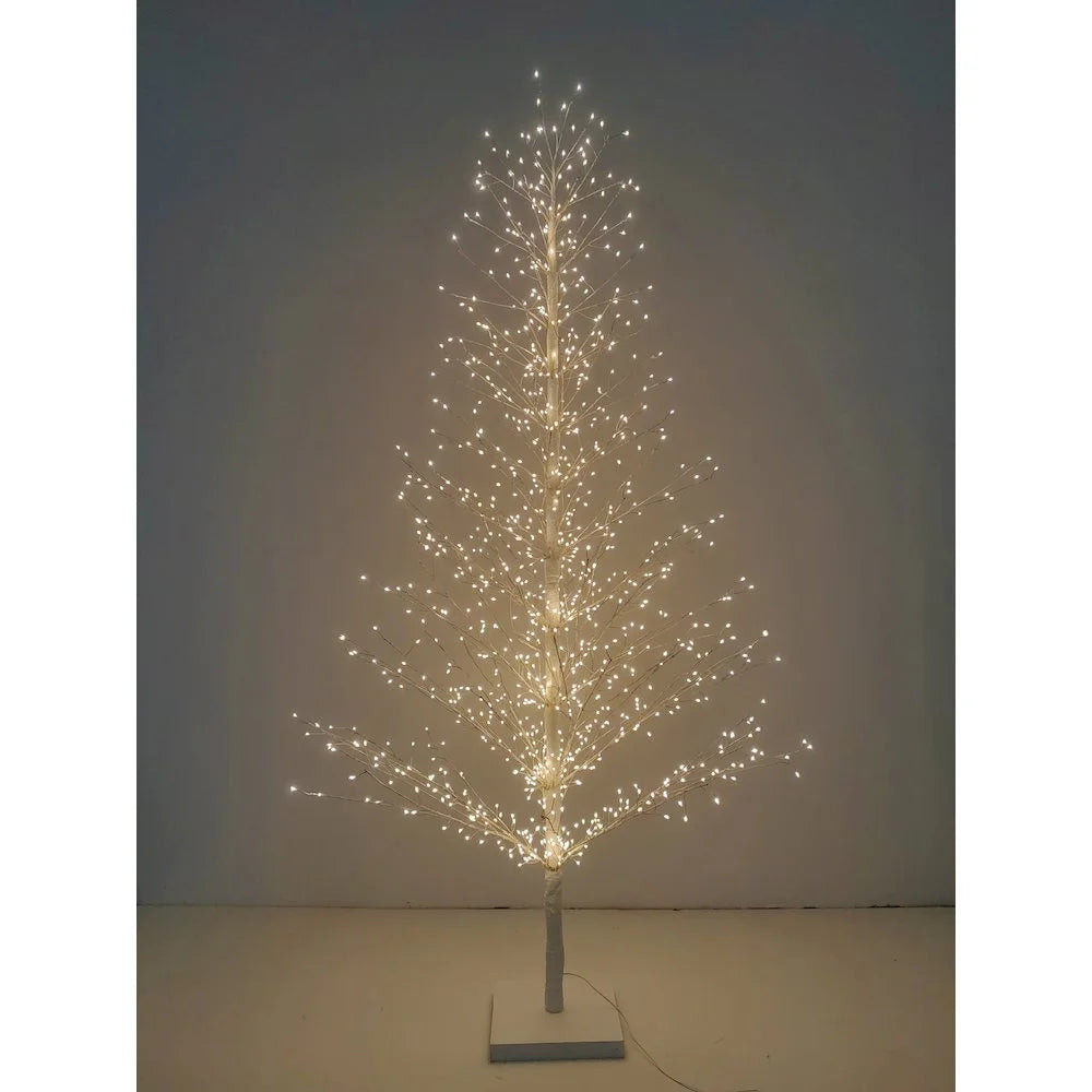 Hi-Line Gift Ltd. 70in White Birch Tree with 1099 LED Lights Indoor Use Only