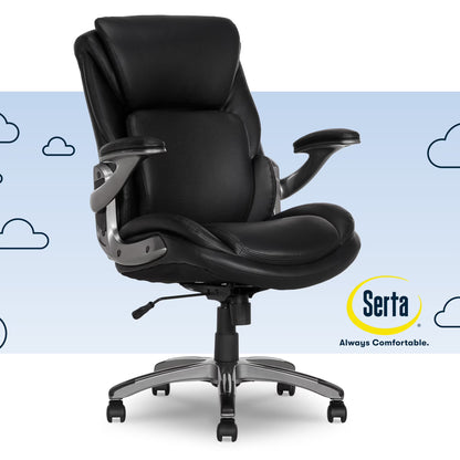 Serta Lumbar Support and Swivel Manager Desk Chair, Black