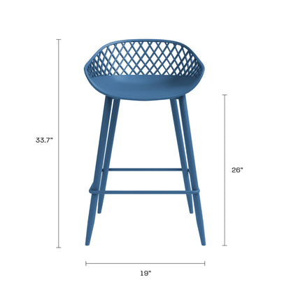 Kurv Indoor and Outdoor Counter Stool - Aloe Green - Set of 2