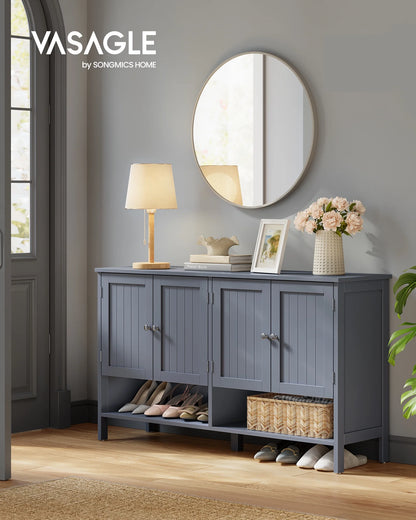 Shoe Cabinet, 3-Tier Shoe Storage Organizer, shoe shelf, Modern Country Cabinet,Freestanding Cabinet with Height-Adjustable Shelf, 13.8 x 47.2 x 27.6 Inches, Entryway, CloudWhite