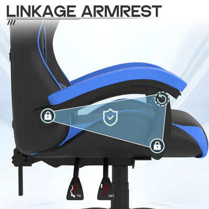 Bigzzia Gaming Chair with Footrest, Gaming Chair for Adult with Headrest and Lumbar Support,Red