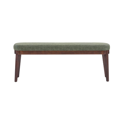 Eleanor Mid-century Upholstered Dining Bench, Entryway Bench with Solid Wood Frame, Beige