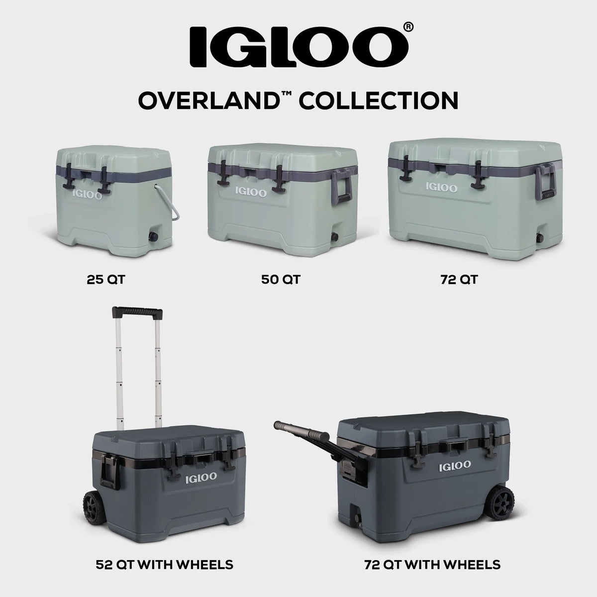 Igloo 72 QT Overland Ice Chest Cooler with Wheels, White