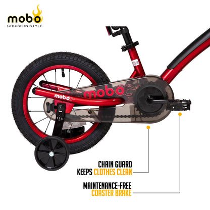 Mobo First Boy's 14" Kids Bike, Ages 3-5 Years Old, Red