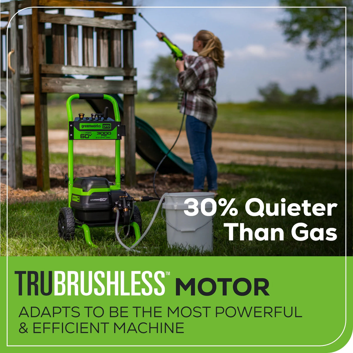 Greenworks 3000 PSI at 2.0 GPM 60 V Battery-Powered Cold Pressure Washer