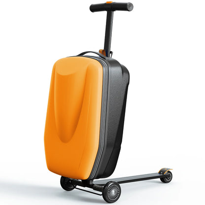 TABU Scooter Luggage for Kids & Adults, Carry on Luggage with Wheels for Kids Ages 6-15,Blue