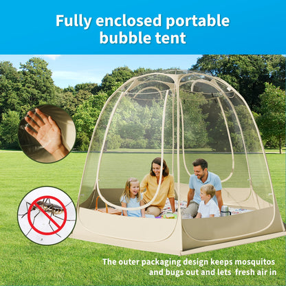 TABU Pop Up Bubble Tent, Sports Tent for 6-7 People, Portable Weatherproof Clear Tent, 10 x 10 ft