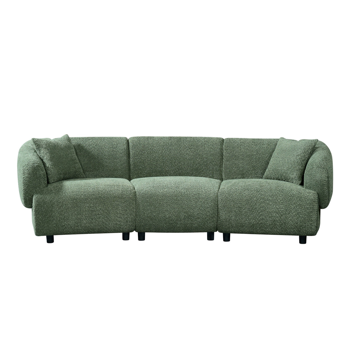 Christopher Knight Home 98.5" Curved Contemporary 3-Seat Sofa with Upholstered Plush Seating, Beige