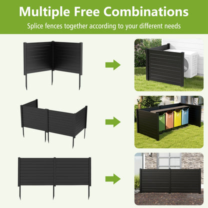 Costway 48"L x 37.5"H Air Conditioner Fence with 3 Ground Stakes