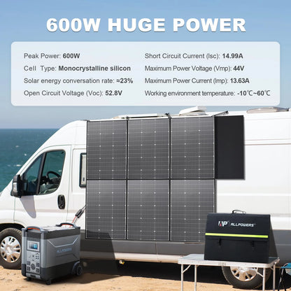ALLPOWERS R2500 Portable Solar Generator Kit, 600W Monocrystalline Foldable Solar Panel with 2500Watt 2016Wh LiFePO4 Power Station, for Camping, Home Backup, RV, Power Outage, [Shipping Separately]