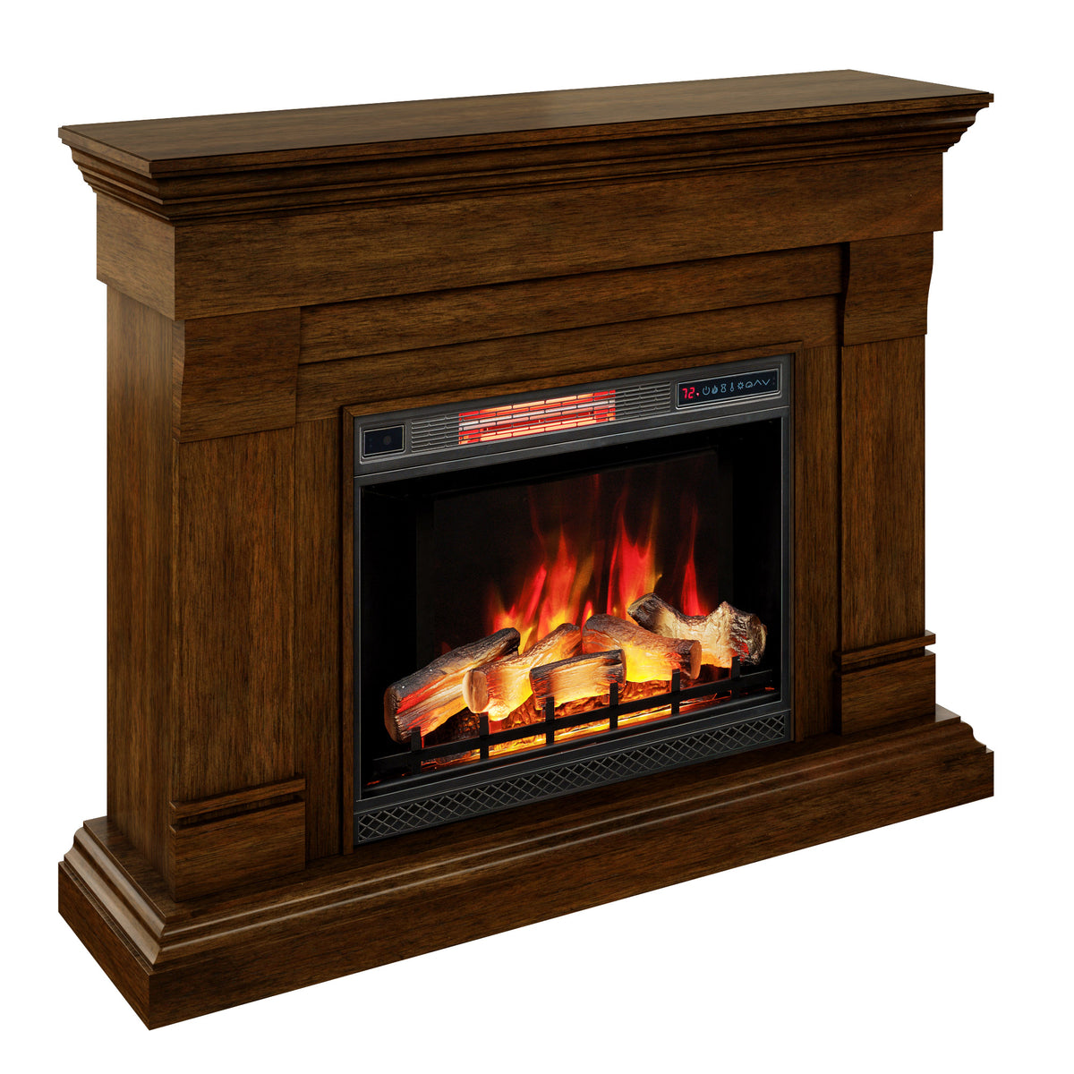 Tresanti Norah 52.9' Mantel with Corner Extension and ClassicFlame Electric Fireplace