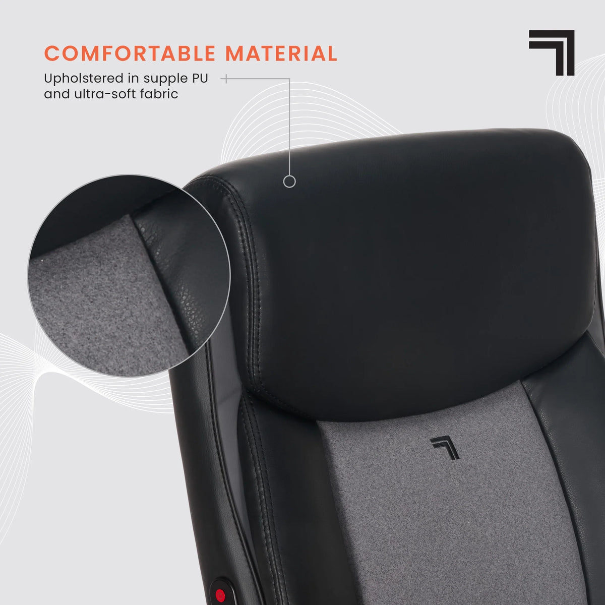 Sharper Image S-120 Massage and Heat Office Chair, Gray/White
