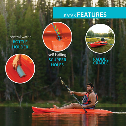 Lifetime Hydros 101 inch Sit-on-Top Kayak, Orange (90595)