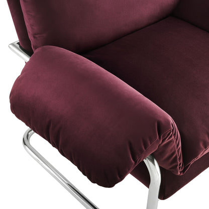 Accent Chair, Brown, Velvet, Living Room Lounge Cafe Lobby Hospitality Restaurant, Modern Contemporary, HB37765