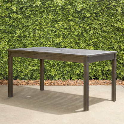 Outdoor Tables Caladesi Grey-washed Rectangular Farmhouse Wood Patio Dining Table for 6 Seaters,Patio Tables
