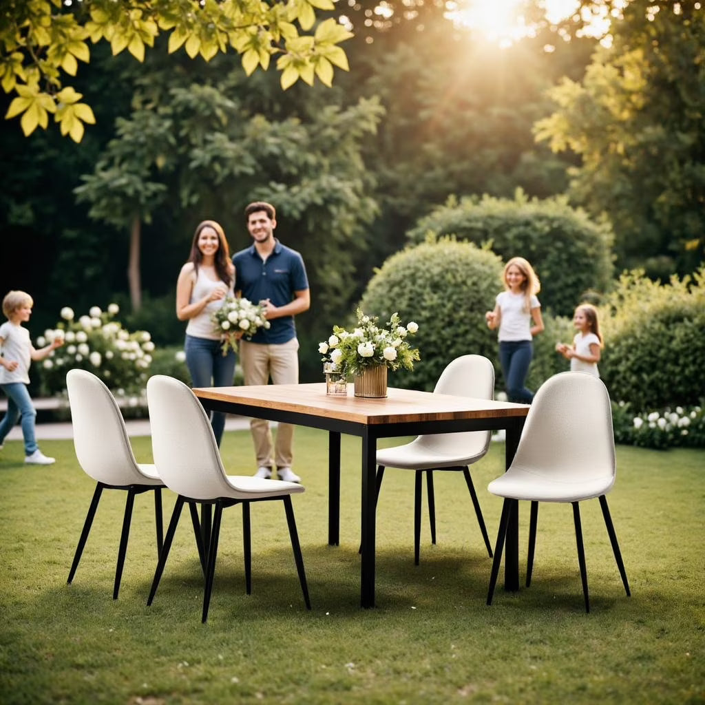 Homy Casa Set of 4 Upholstered Suede Dining Chairs for Family Dining Room or Restaurant