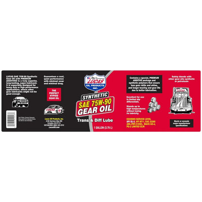 Lucas Oil 10048 1 Gal. Jug 75W-90 Synthetic Gear Oil Trans & Diff Lube Pack of 4