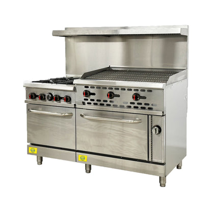 Elite Kitchen Supply 4-Burner 36" Griddle with Charbroiler
