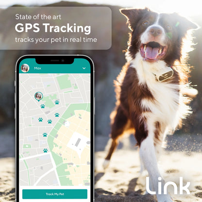 Link My Pet GPS Dog Tracker & Activity Monitor with Training Tools, Fits Any Collar