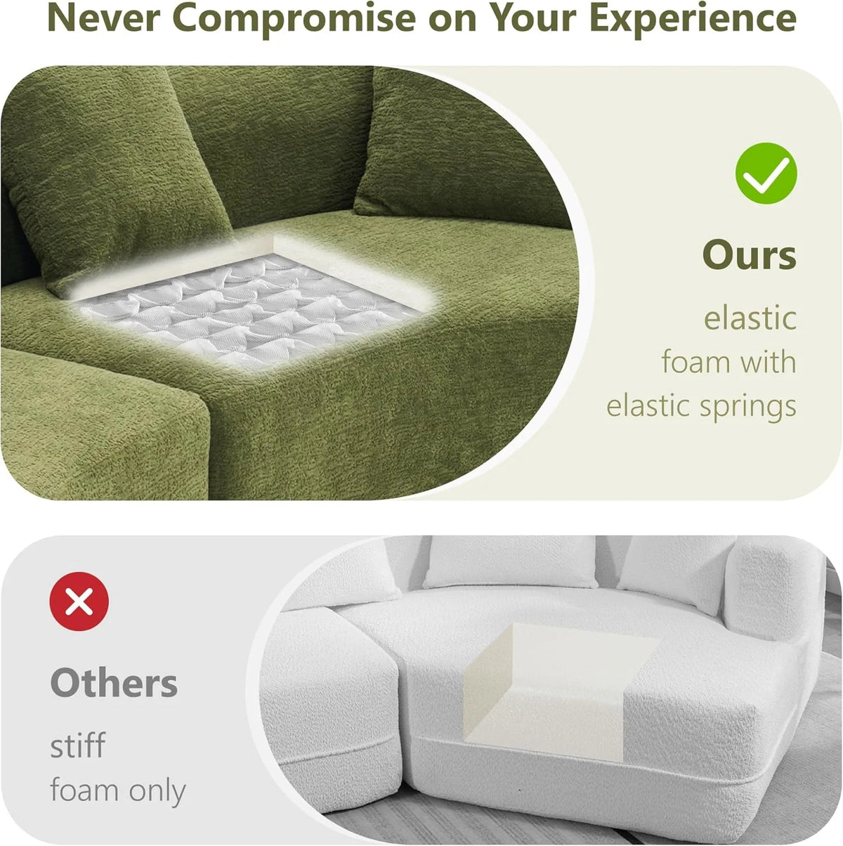 Loveseat Sectional Sofa for Living Room, 65’�?Modern Luxury Plush Chenille Extra Deep Seat Curved Cloud Floor Couch with 3 Throw Pillows for Small Spaces, No Assembly Needed, Sapphire Blue