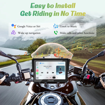 Carpuride W502 Wireless Carplay Screen Motorcycle Display Stereo Bluetooth Waterproof 5"Moto Radio