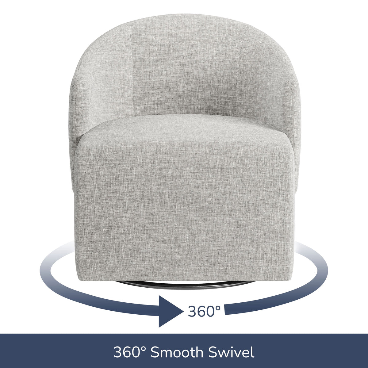 BELLEZE Swivel Accent Chair, Modern Upholstered Swivel Armchair 360 Degree Barrel Chair Comfy Corner Chair for Living Room Bedroom [Set of 2] - Malta (Light Grey)