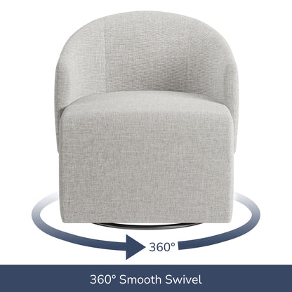 BELLEZE Swivel Accent Chair, Modern Upholstered Swivel Armchair 360 Degree Barrel Chair Comfy Corner Chair for Living Room Bedroom [Set of 2] - Malta (Light Grey)